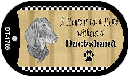Dachshund Pencil Sketch Novelty Metal Dog Tag Necklace DT-1709