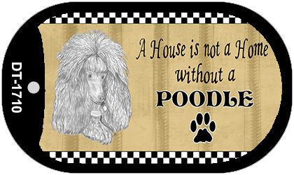Poodle Pencil Sketch Novelty Metal Dog Tag Necklace DT-1710