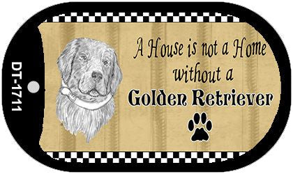 Golden Retriever Pencil Sketch Novelty Metal Dog Tag Necklace DT-1711