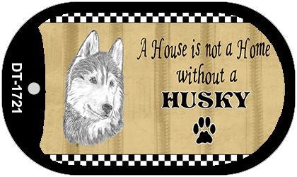 Husky Pencil Sketch Novelty Metal Dog Tag Necklace DT-1721
