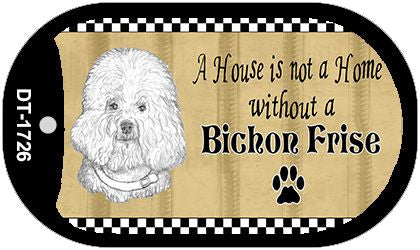 Bichon Frise Pencil Sketch Novelty Metal Dog Tag Necklace DT-1726