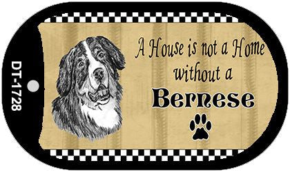 Bernese Pencil Sketch Novelty Metal Dog Tag Necklace DT-1728