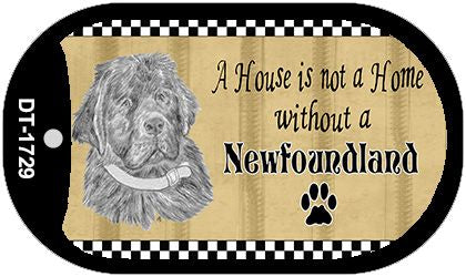 Newfoundland Pencil Sketch Novelty Metal Dog Tag Necklace DT-1729