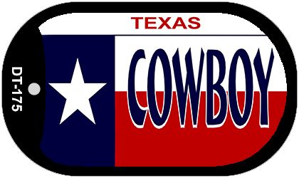 Cowboy Texas Novelty Metal Dog Tag Necklace DT-175