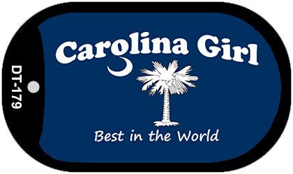 Carolina Girl Blue Flag Novelty Metal Dog Tag Necklace DT-179