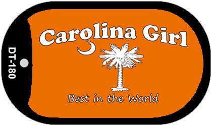 Carolina Girl Orange Novelty Metal Dog Tag Necklace DT-180