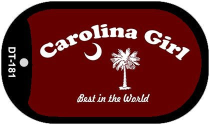 Carolina Girl Burgandy Flag Novelty Metal Dog Tag Necklace DT-181