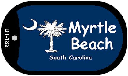Myrtle Beach Blue Flag Novelty Metal Dog Tag Necklace DT-182