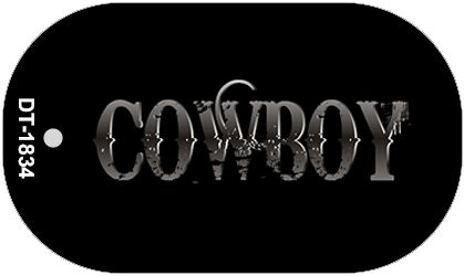 Cowboy Novelty Metal Dog Tag Necklace DT-1834