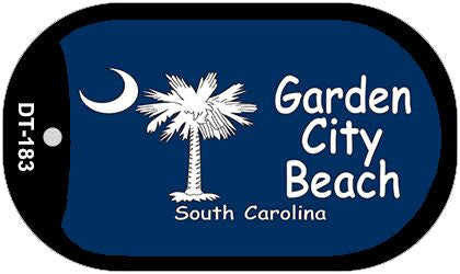 Garden City Beach Flag Novelty Metal Dog Tag Necklace DT-183