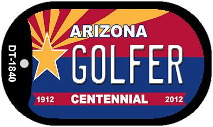 Golfer Arizona Centennial Novelty Metal Dog Tag Necklace DT-1840