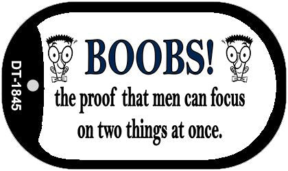 Boobs Proof Novelty Metal Dog Tag Necklace DT-1845