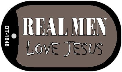 Real Men Love Jesus Novelty Metal Dog Tag Necklace DT-1848