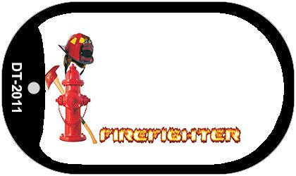 Firefighter Offset Novelty Metal Dog Tag Necklace DT-2011