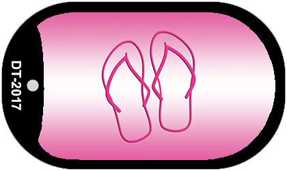 Flip Flops Pink Novelty Metal Dog Tag Necklace DT-2017