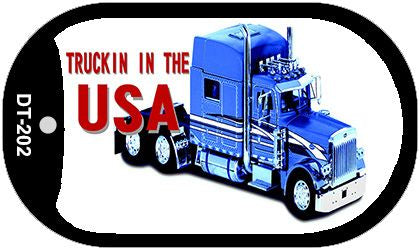 Trucking In The USA Novelty Metal Dog Tag Necklace DT-202