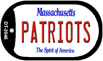 Patriots Massachusetts Novelty Metal Dog Tag Necklace DT-2046