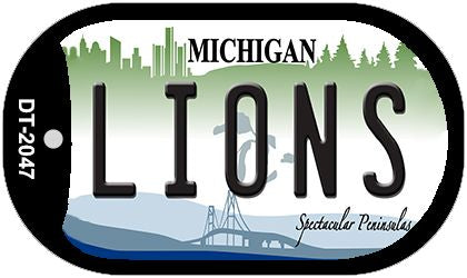 Lions Michigan Novelty Metal Dog Tag Necklace DT-2047