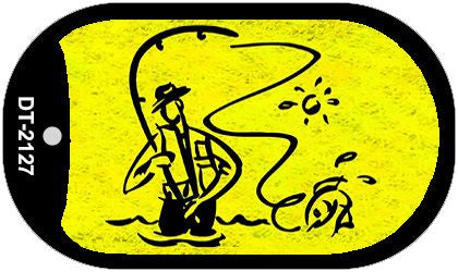 Fly Fishing Novelty Metal Dog Tag Necklace DT-2127