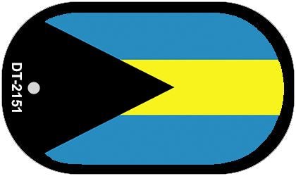 Bahamas Flag Scroll Metal Novelty Dog Tag Necklace DT-2151