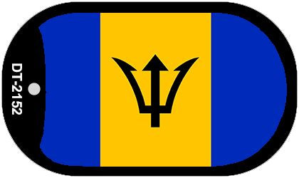 Barbados Flag Scroll Metal Novelty Dog Tag Necklace DT-2152