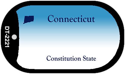 Connecticut State Blank Novelty Metal Dog Tag Necklace DT-2221