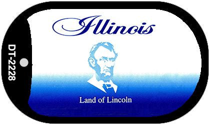 Illinois State Blank Novelty Metal Dog Tag Necklace DT-2228