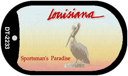 Louisiana State Blank Novelty Metal Dog Tag Necklace DT-2233