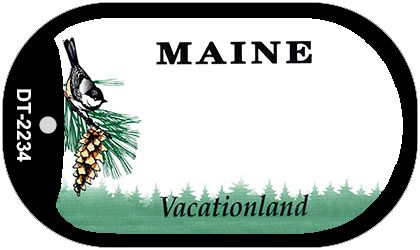 Maine State Blank Novelty Metal Dog Tag Necklace DT-2234