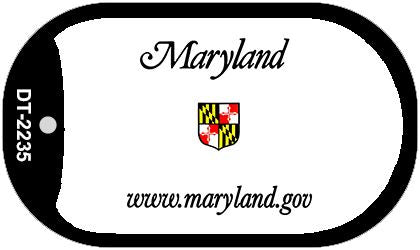 Maryland State Blank Novelty Metal Dog Tag Necklace DT-2235