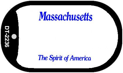 Massachusetts State Blank Novelty Metal Dog Tag Necklace DT-2236