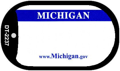 Michigan State Blank Novelty Metal Dog Tag Necklace DT-2237