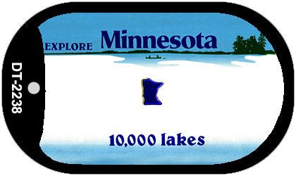 Minnesota State Blank Novelty Metal Dog Tag Necklace DT-2238