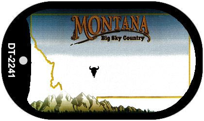 Montana State Blank Novelty Metal Dog Tag Necklace DT-2241