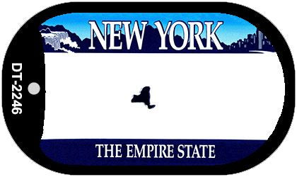 New York State Blank Novelty Metal Dog Tag Necklace DT-2246