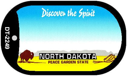 North Dakota State Blank Novelty Metal Dog Tag Necklace DT-2249