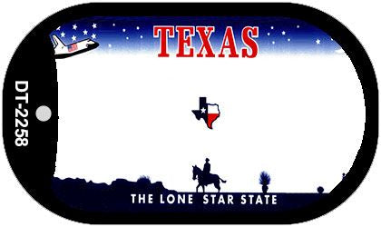 Texas State Blank Novelty Metal Dog Tag Necklace DT-2258