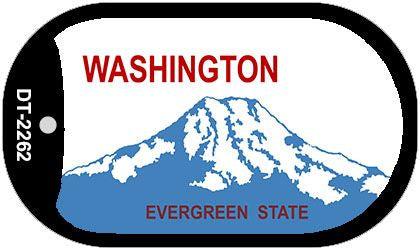 Washington State Blank Novelty Metal Dog Tag Necklace DT-2262