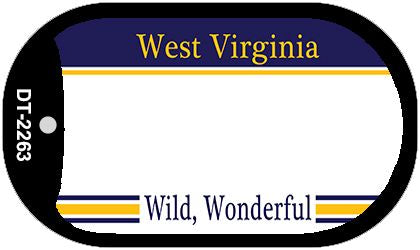 West Virginia State Blank Novelty Metal Dog Tag Necklace DT-2263