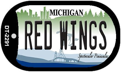 Red Wings Michigan Novelty Metal Dog Tag Necklace DT-2291