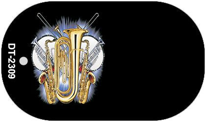 Music Instruments Offset Novelty Metal Dog Tag Necklace DT-2309