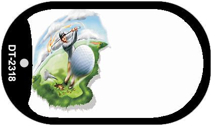 Golf Offset Novelty Metal Dog Tag Necklace DT-2318