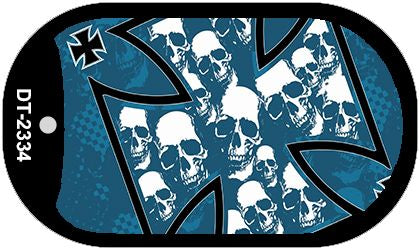 Maltese Cross Skulls Novelty Metal Dog Tag Necklace DT-2334