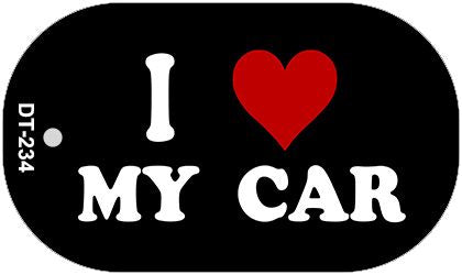 I Love My Car Novelty Metal Dog Tag Necklace DT-234