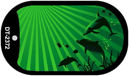 Family Of Dolphins Novelty Metal Dog Tag Necklace DT-2372