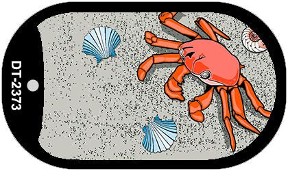 Crab And Seashells Novelty Metal Dog Tag Necklace DT-2373