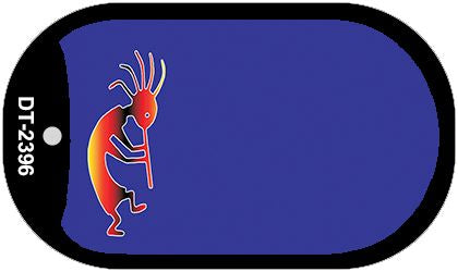 Kokopelli Offset Novelty Metal Dog Tag Necklace DT-2396