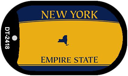 New York State Blank Novelty Metal Dog Tag Necklace DT-2418