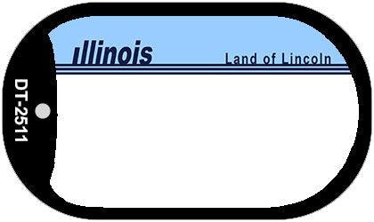 Illinois State Blank Novelty Metal Dog Tag Necklace DT-2511