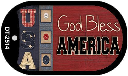 God Bless America Metal Novelty Dog Tag Necklace DT-2514